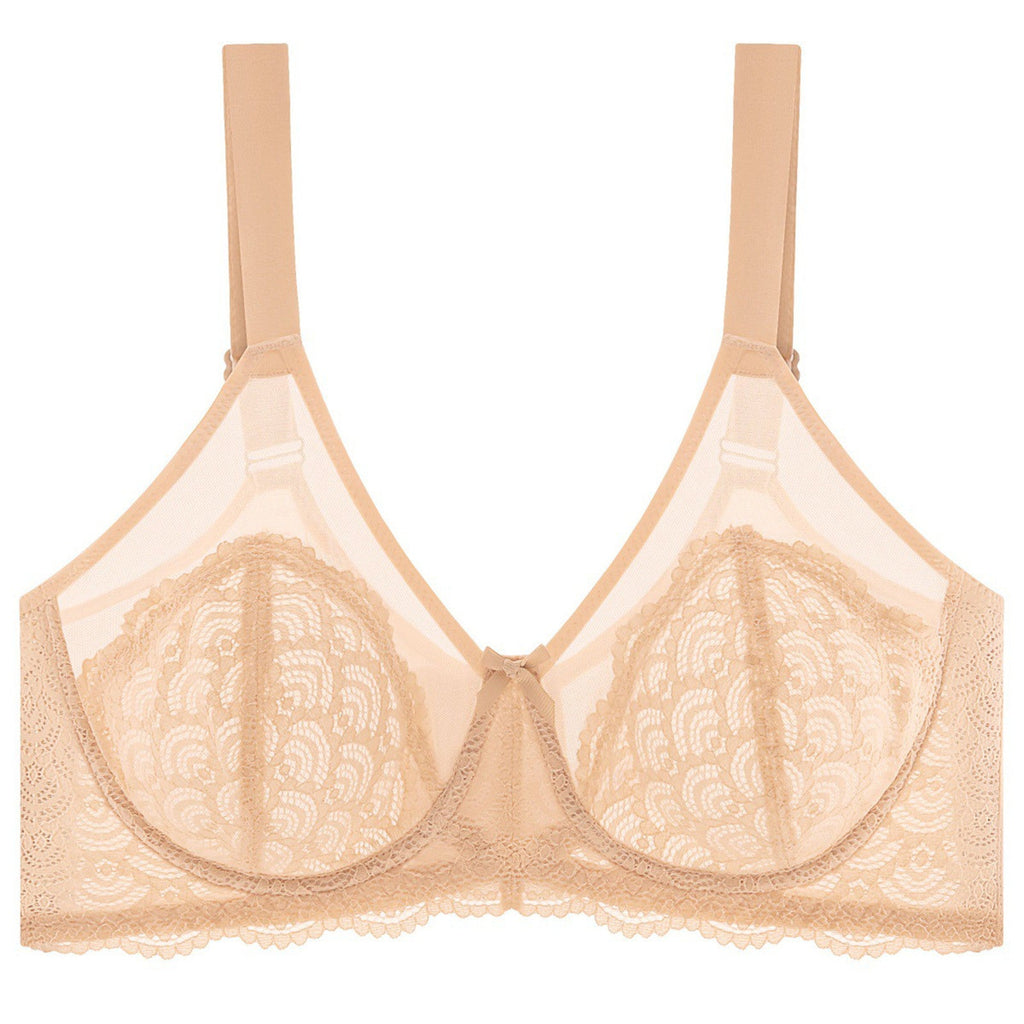 Full-Coverage Lace Minimizer Bra for a Sleek, Sculpted Silhouette