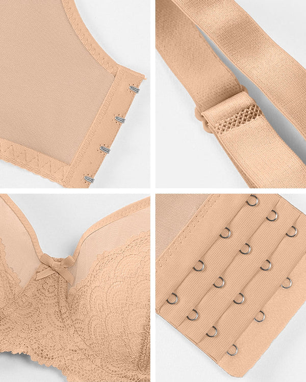Full-Coverage Lace Minimizer Bra for a Sleek, Sculpted Silhouette