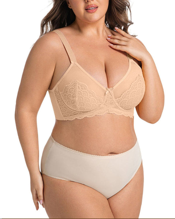 Full-Coverage Lace Minimizer Bra for a Sleek, Sculpted Silhouette