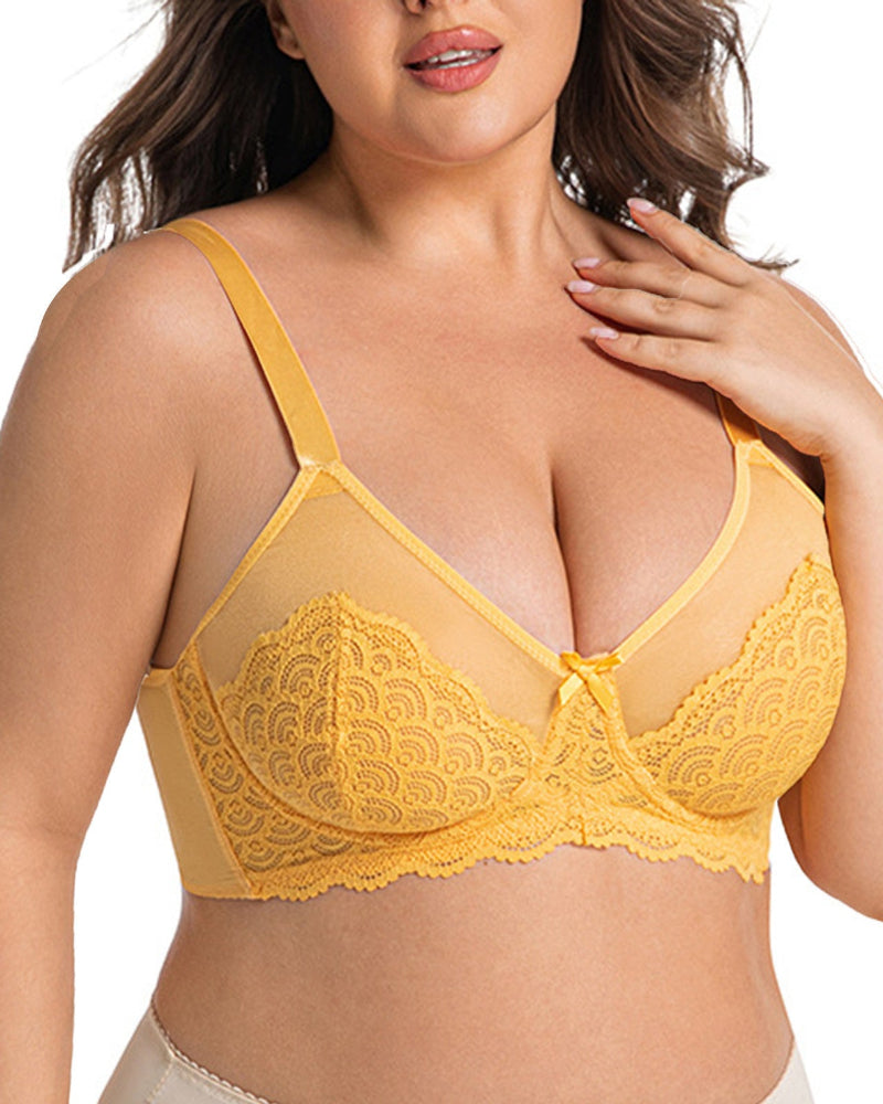 Full-Coverage Lace Minimizer Bra for a Sleek, Sculpted Silhouette