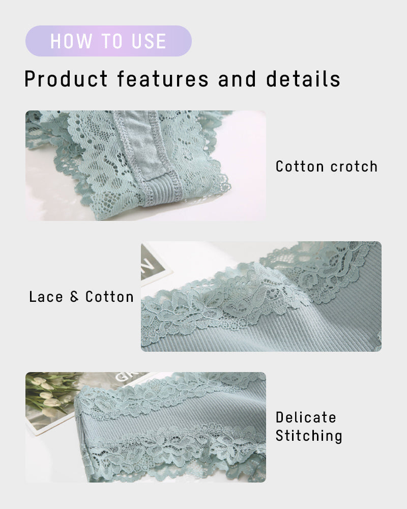 Women's Cotton Lace-Trim Low-Rise Panties