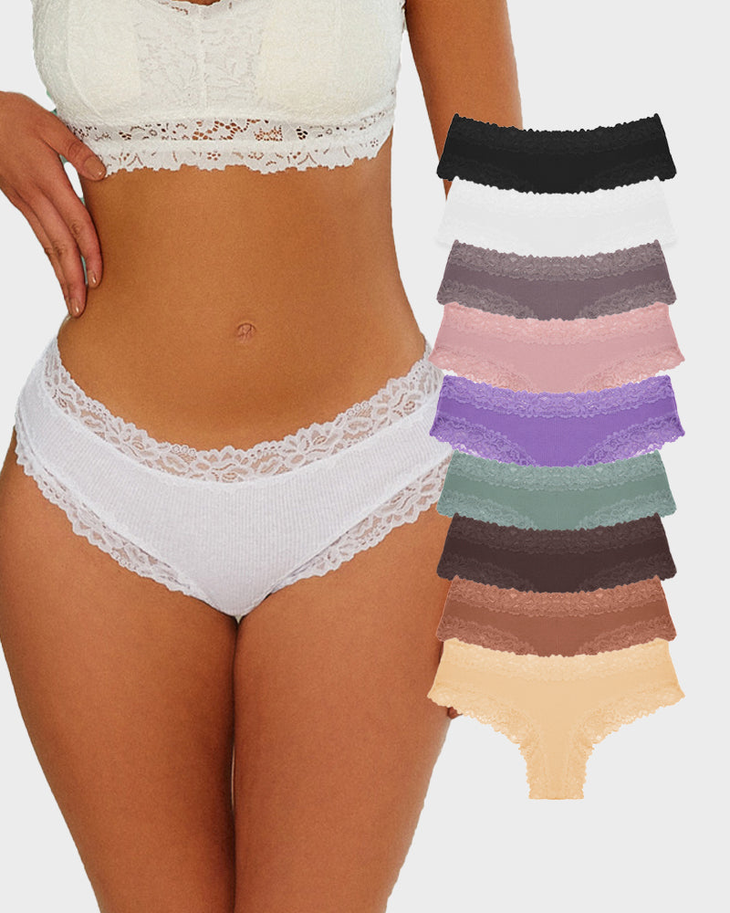 Women's Cotton Lace-Trim Low-Rise Panties