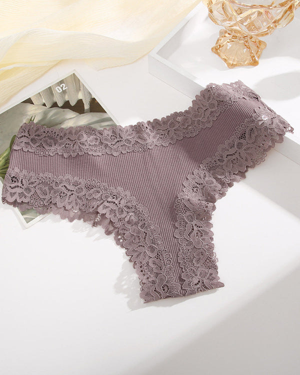 Women's Cotton Lace-Trim Low-Rise Panties