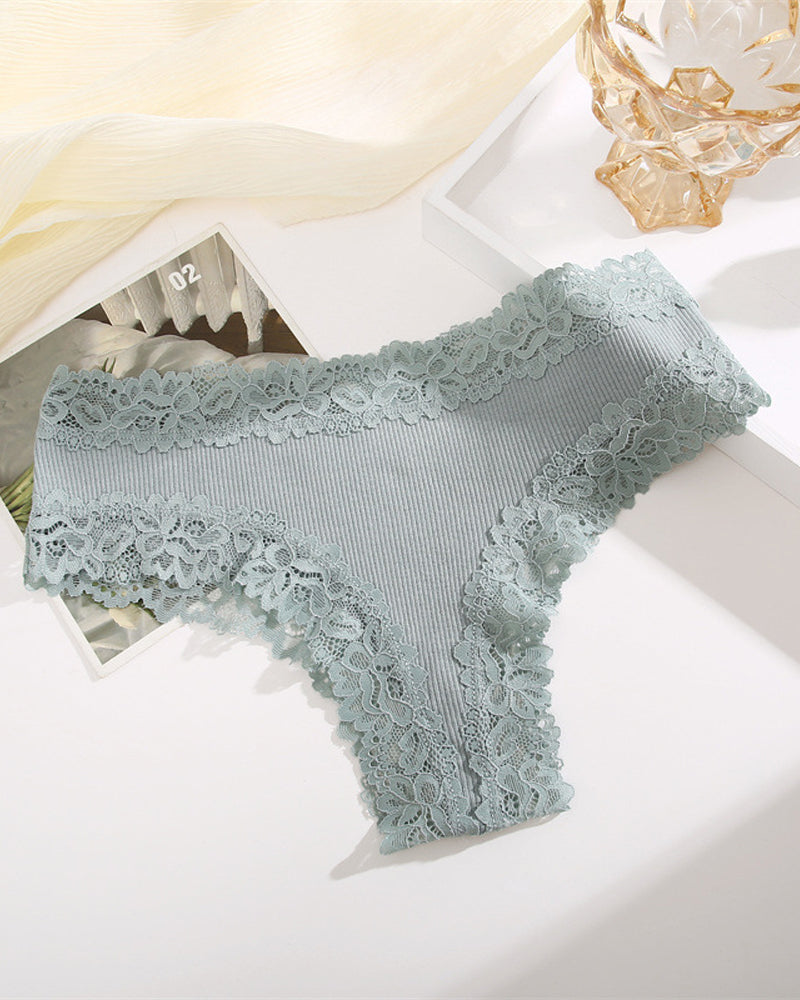 Women's Cotton Lace-Trim Low-Rise Panties