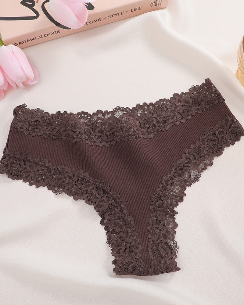 Women's Cotton Lace-Trim Low-Rise Panties
