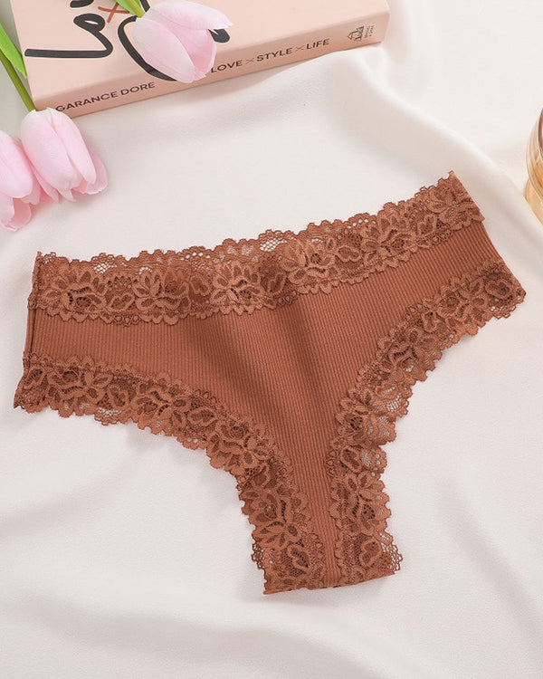 Women's Cotton Lace-Trim Low-Rise Panties