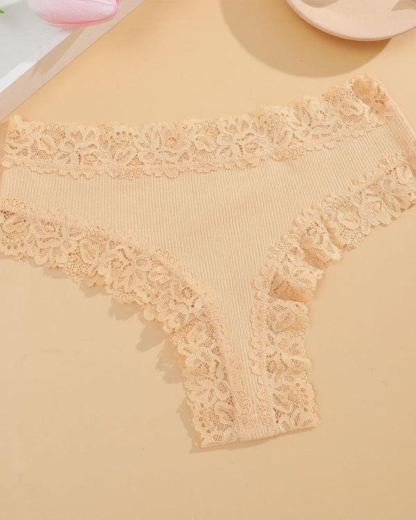 Women's Cotton Lace-Trim Low-Rise Panties
