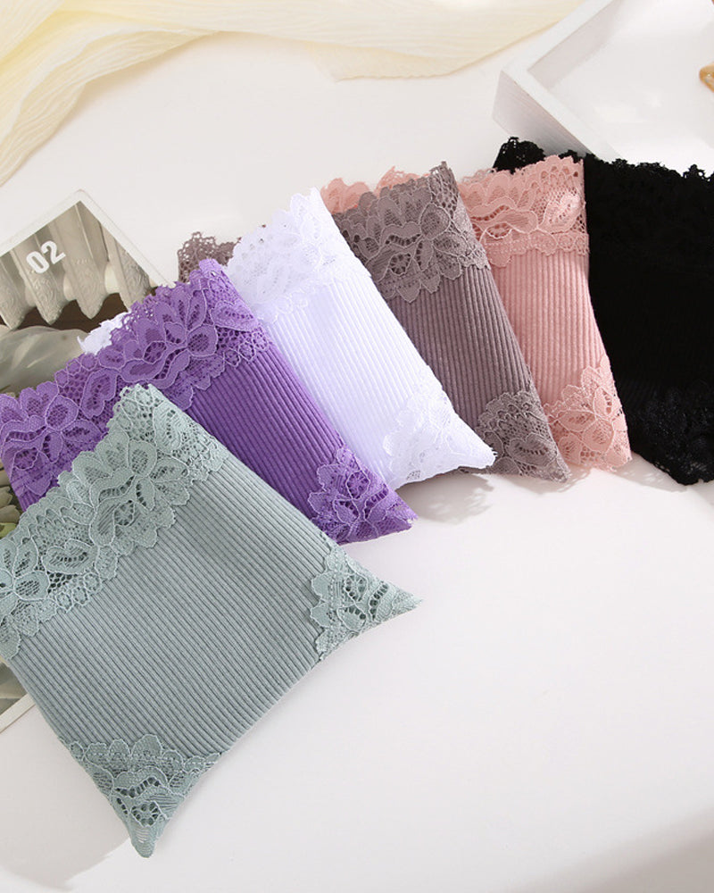 Women's Cotton Lace-Trim Low-Rise Panties