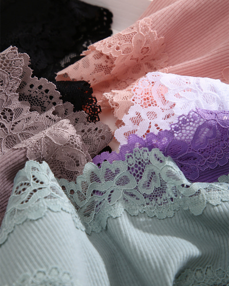 Women's Cotton Lace-Trim Low-Rise Panties