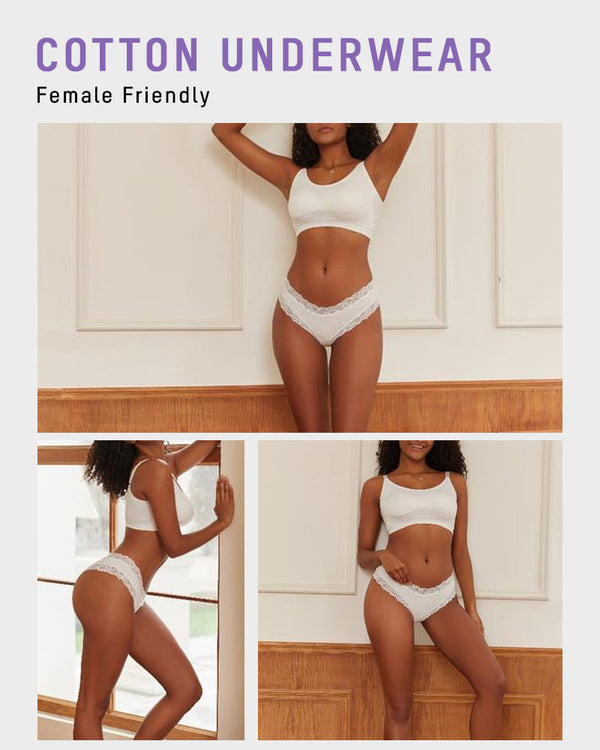 Women's Cotton Lace-Trim Low-Rise Panties