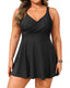 Plus-Size Tankini Swimsuit with Tummy Control and Shorts — Two-Piece Swim Dress
