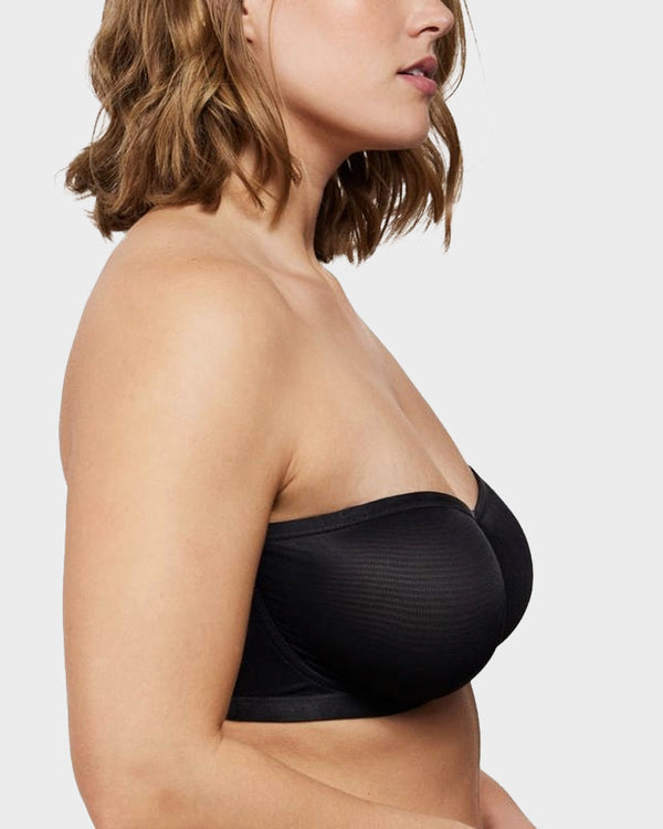 Strapless Mesh Underwire Balconette Bra - Flattering Lift and All-Day Support