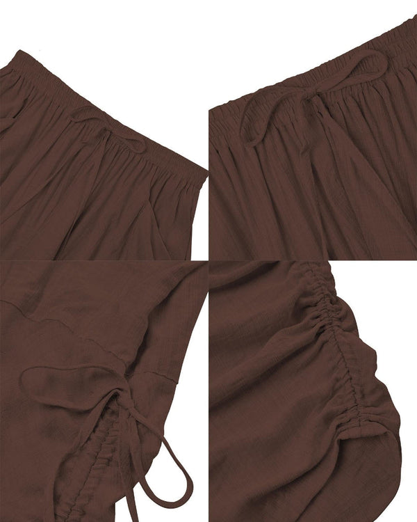 Women's Casual Loose-Fit Wide-Leg Pants - All-Season Woven Fabric for Everyday Commute