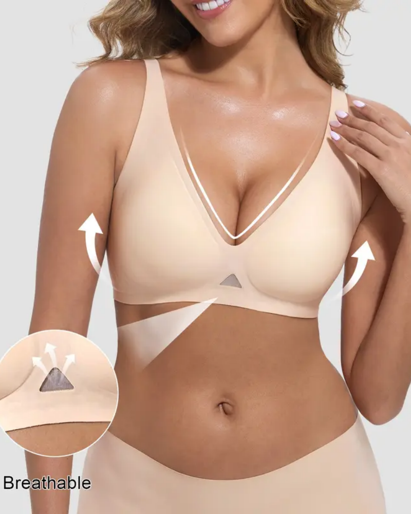 Jelly Soft Wireless Deep-V Lift Bra - All-Day Comfort & Support