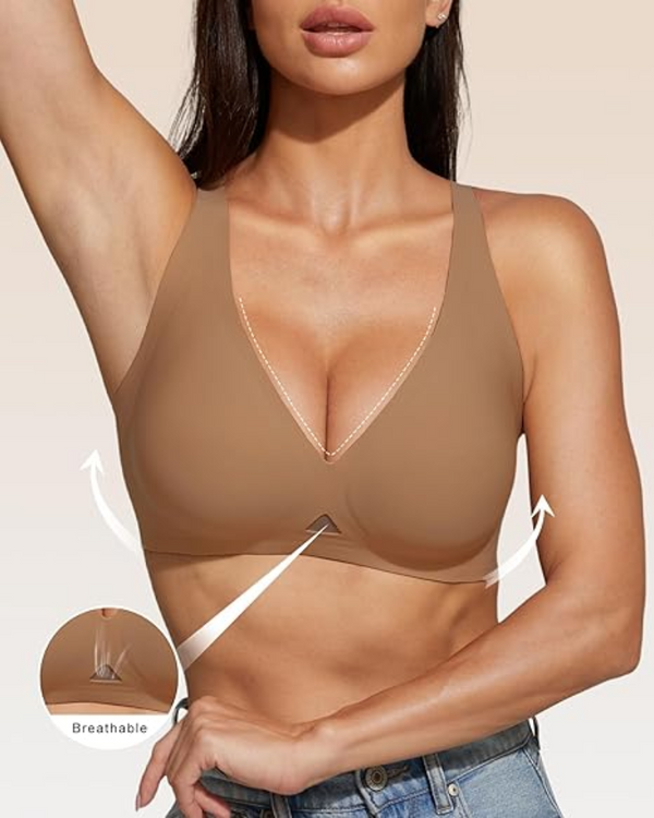 Jelly Soft Wireless Deep-V Lift Bra - All-Day Comfort & Support