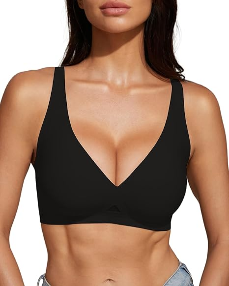 Jelly Soft Wireless Deep-V Lift Bra - All-Day Comfort & Support