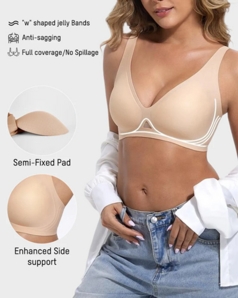 Jelly Soft Wireless Deep-V Lift Bra - All-Day Comfort & Support