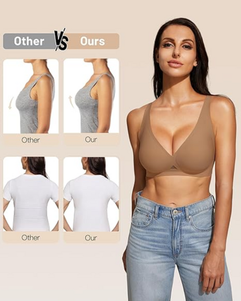 Jelly Soft Wireless Deep-V Lift Bra - All-Day Comfort & Support