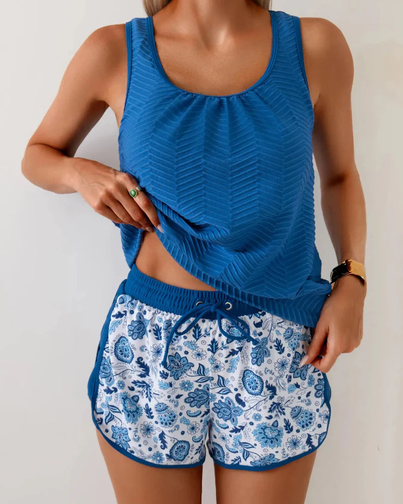 Women's Tankini Swimsuit with Boyshorts – Modest, Full-Coverage Two-Piece Swim Set Secondary image