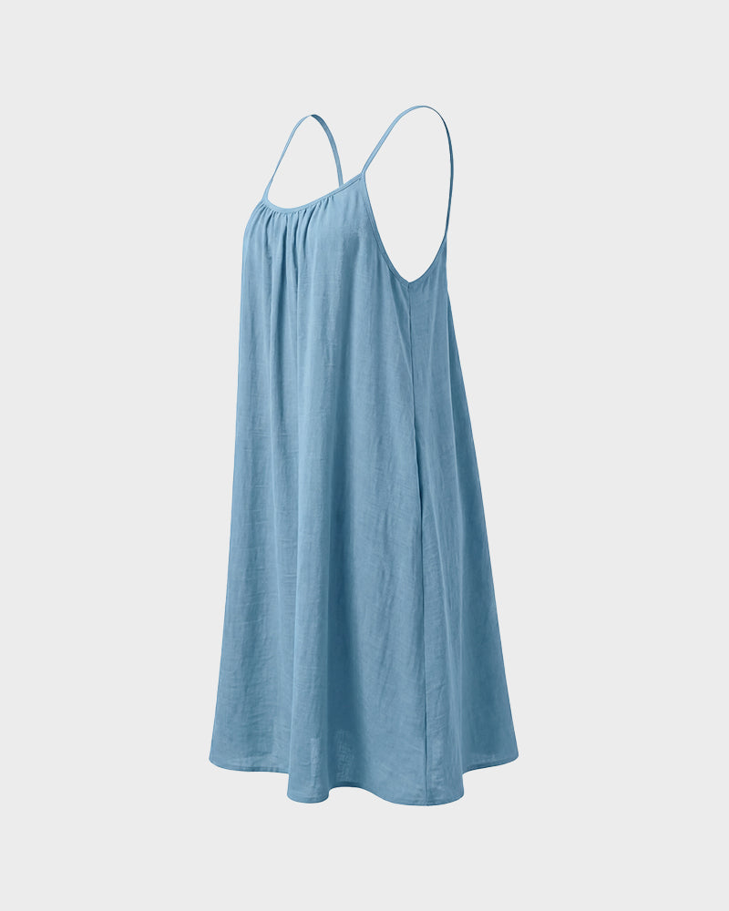 Women's Backless Flowy Cami Lounge Dress - Effortless Comfort for Relaxed Days