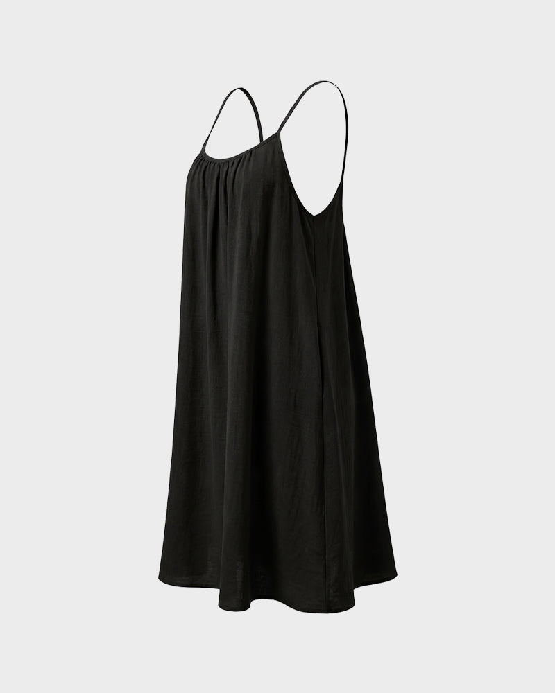 Women's Backless Flowy Cami Lounge Dress - Effortless Comfort for Relaxed Days Secondary image