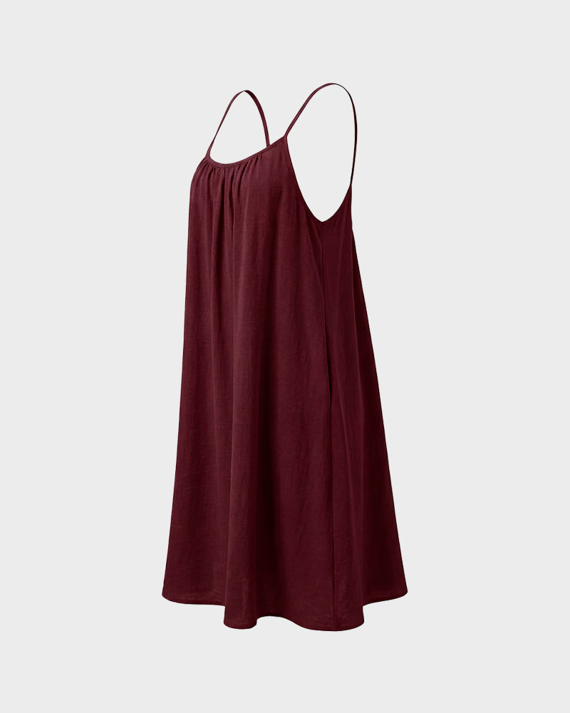 Women's Backless Flowy Cami Lounge Dress - Effortless Comfort for Relaxed Days