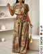 Women's Paisley-Print Summer Two-Piece Set with Off-Shoulder Top and Wide-Leg Pants