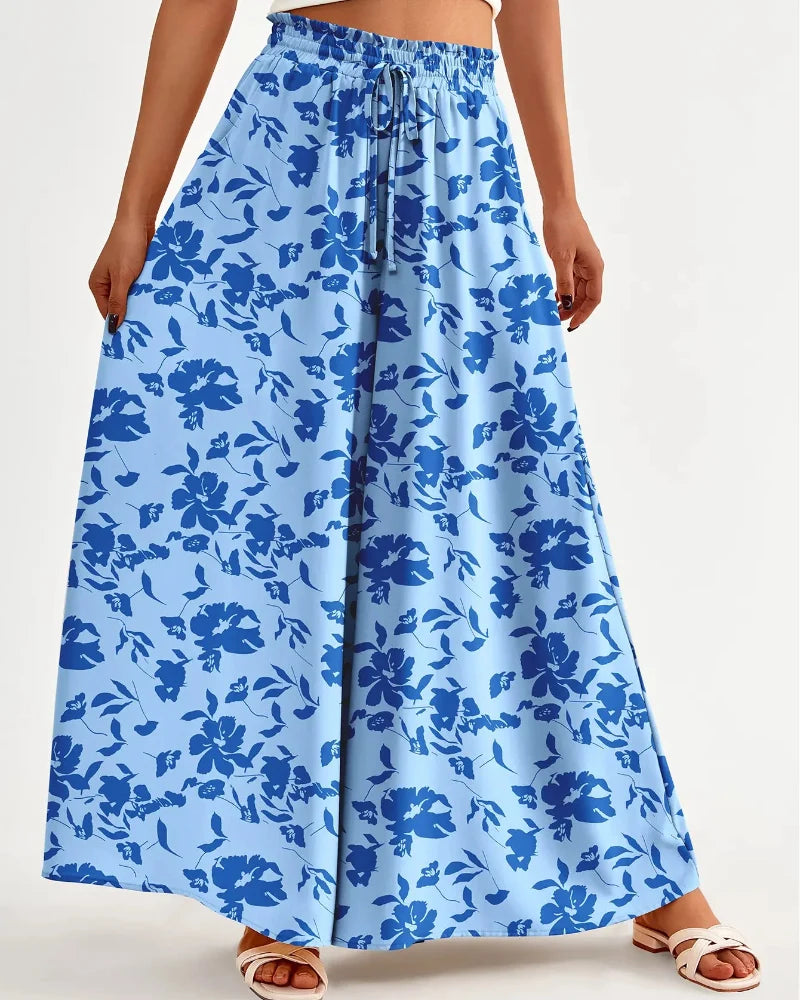 Chic Women's High-Waist Wide-Leg Palazzo Pants with Pockets