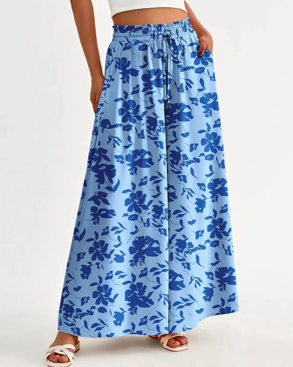 Chic Women's High-Waist Wide-Leg Palazzo Pants with Pockets