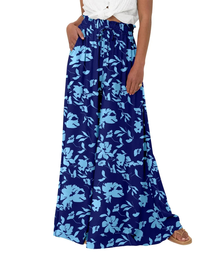 Chic Women's High-Waist Wide-Leg Palazzo Pants with Pockets Secondary image