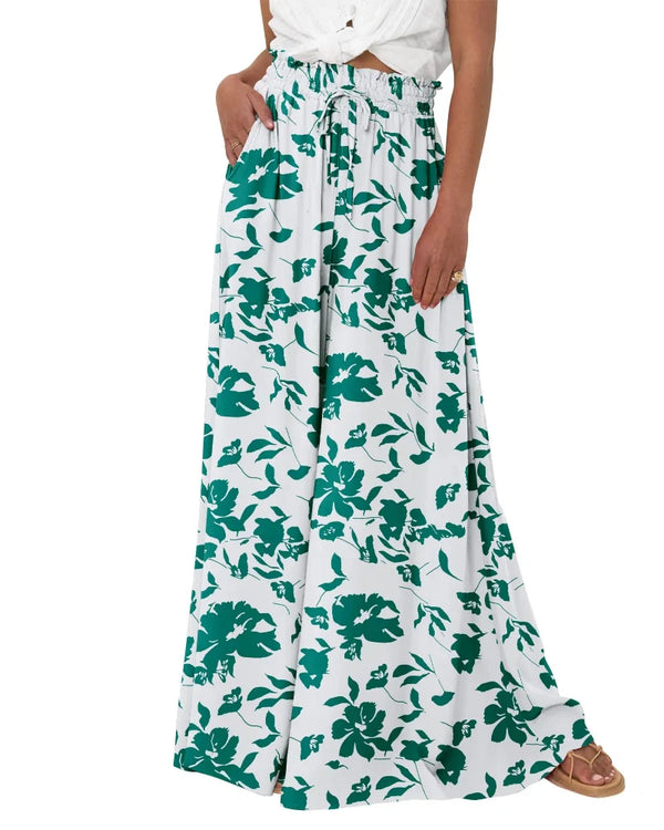 Chic Women's High-Waist Wide-Leg Palazzo Pants with Pockets