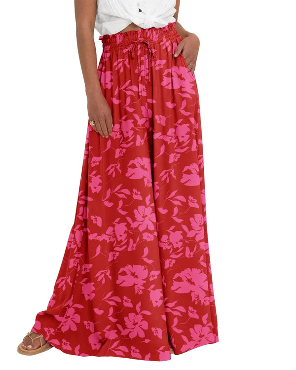 Chic Women's High-Waist Wide-Leg Palazzo Pants with Pockets