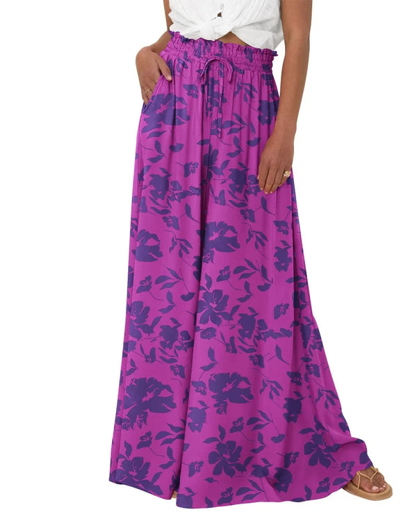 Chic Women's High-Waist Wide-Leg Palazzo Pants with Pockets