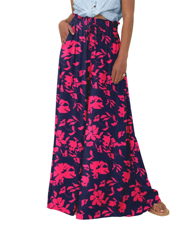 Chic Women's High-Waist Wide-Leg Palazzo Pants with Pockets