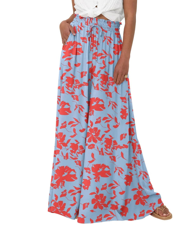 Chic Women's High-Waist Wide-Leg Palazzo Pants with Pockets