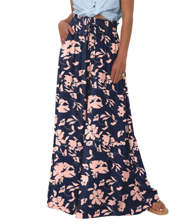 Chic Women's High-Waist Wide-Leg Palazzo Pants with Pockets