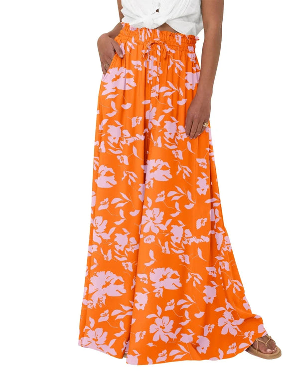 Chic Women's High-Waist Wide-Leg Palazzo Pants with Pockets