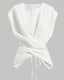 Women's Cozy Knit Round-Neck Drop-Shoulder Cross-Back Top