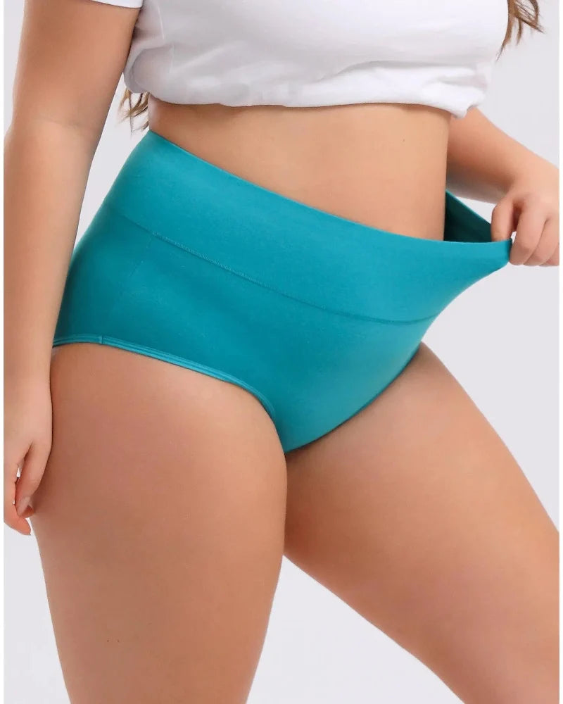 Plus-Size Cotton Briefs, 4-Pack, High-Waist for Soft Everyday Comfort