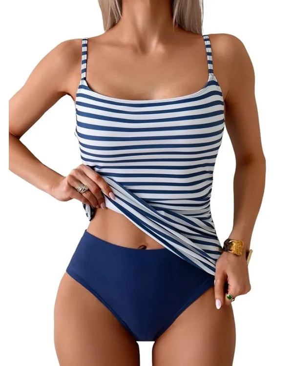 Women's 2-Piece Tankini Swimsuit with Tummy Control and High-Waisted Bottom