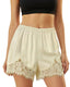 Women's Silky Satin Lounge Shorts with Lace Trim - Chic & Comfortable