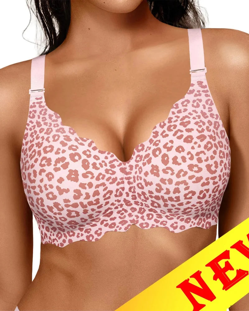 Soft Full-Coverage Wireless Jelly Bra with Scalloped Edges