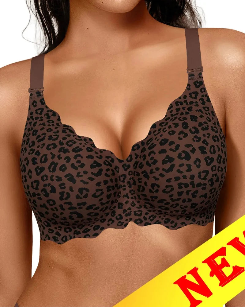 Soft Full-Coverage Wireless Jelly Bra with Scalloped Edges