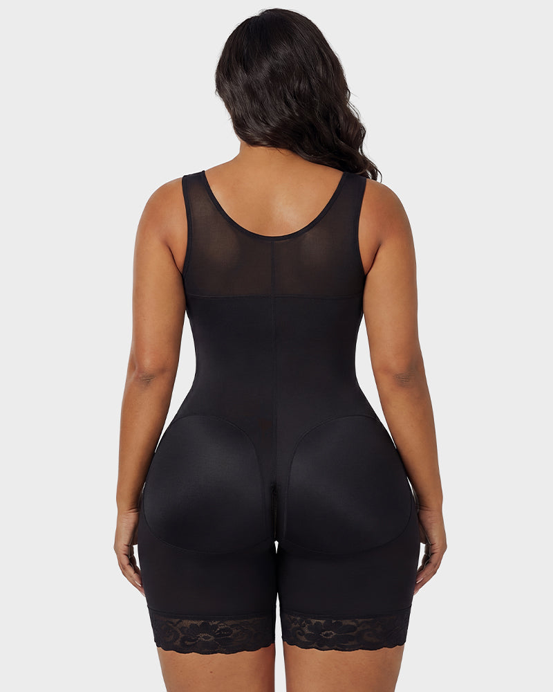 Front-Zip Body Shaper with Tummy Control and Smoothing Fit