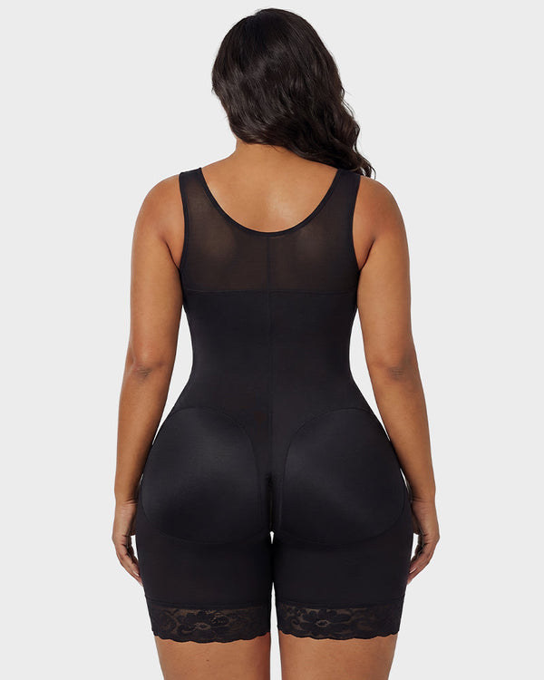 Front-Zip Body Shaper with Tummy Control and Smoothing Fit