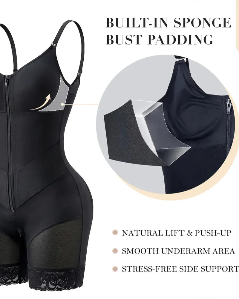 V-Shaped Zip-Front Tummy Control Shapewear
