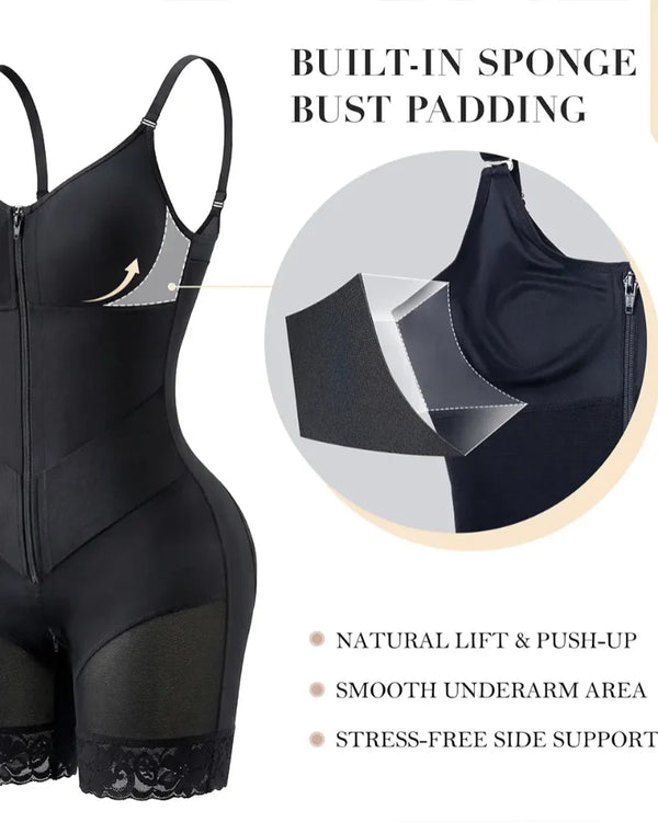 V-Shaped Zip-Front Tummy Control Shapewear