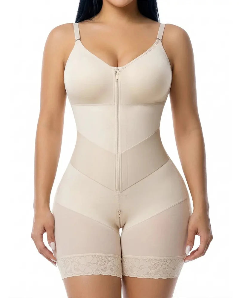 V-Shaped Zip-Front Tummy Control Shapewear