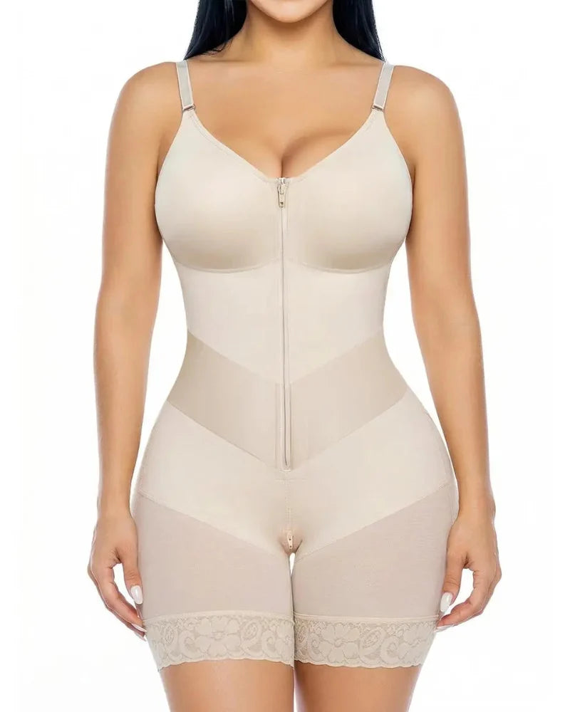 V-Shaped Zip-Front Tummy Control Shapewear