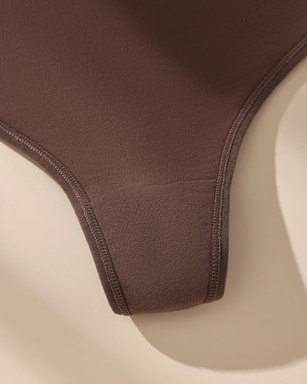 Contour-Enhancing High-Waist Seamless Thongs with Tummy Control, Ultra-Soft Stretch, No-Show Silhouette